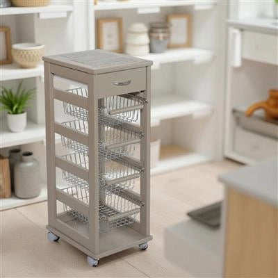 VESUVIO CARRELLO DA CUCINA IN COLORE FANGO 29 X 36 X H 83 CM