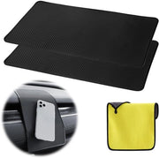3 x Mattoncini antiscivolo per cruscotto con tessuto di assorbimento bidirezionale, 27 x 15 cm gommato adesivo, mattoncino antiscivolo per auto, cuscino di fissaggio in silicone per accessori di carrozzeria, occhiali, telefoni cellulari