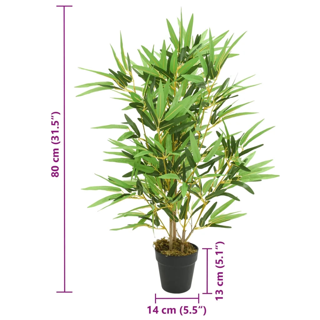Albero Bambù Artificiale 368 Foglie 80 cm Verde 358967