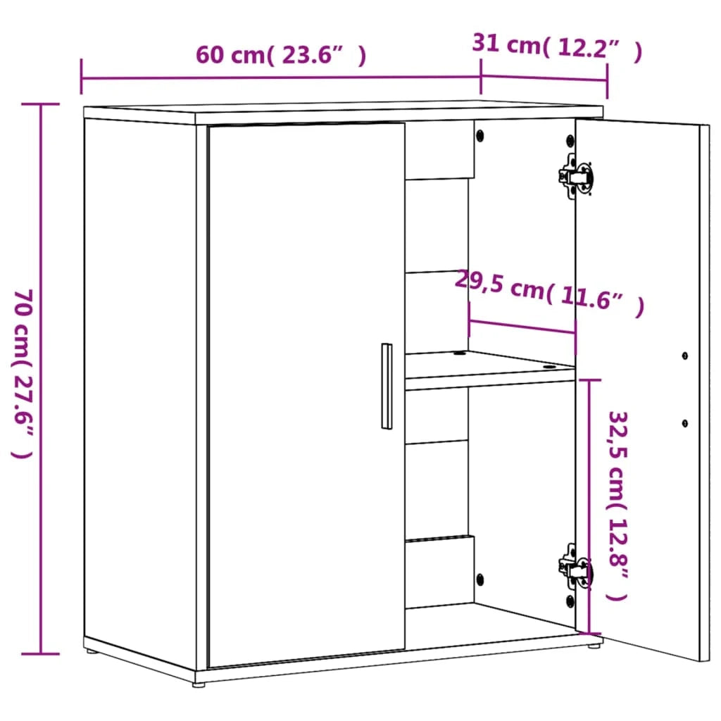 Buffet credenza cassettiera armadio mobile contenitore organizer per cucina soggiorno salotti set da 2 Sonoma 60 x 31 x 70 cm legno ingegnerizzato grigio 02_0036957