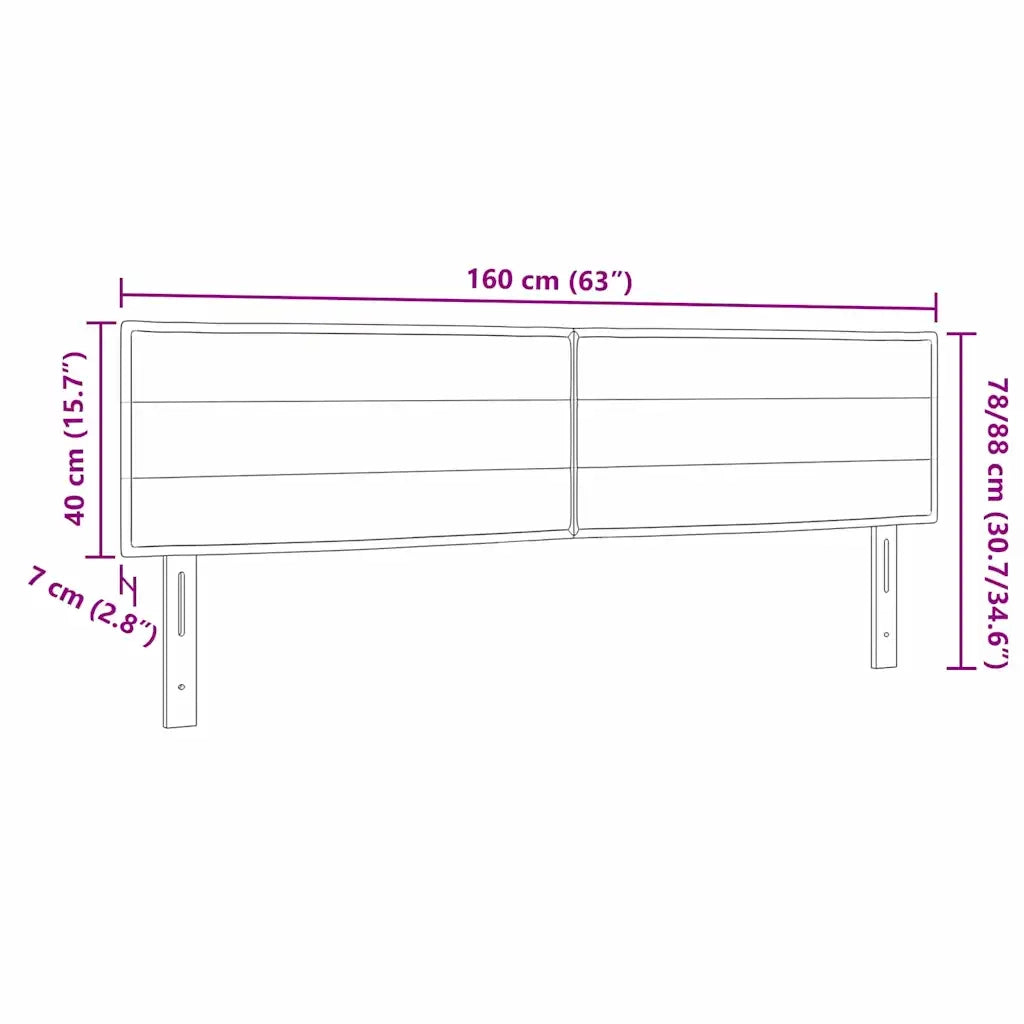 Testiera | Testata Grigio scuro 160 cm Tessuto