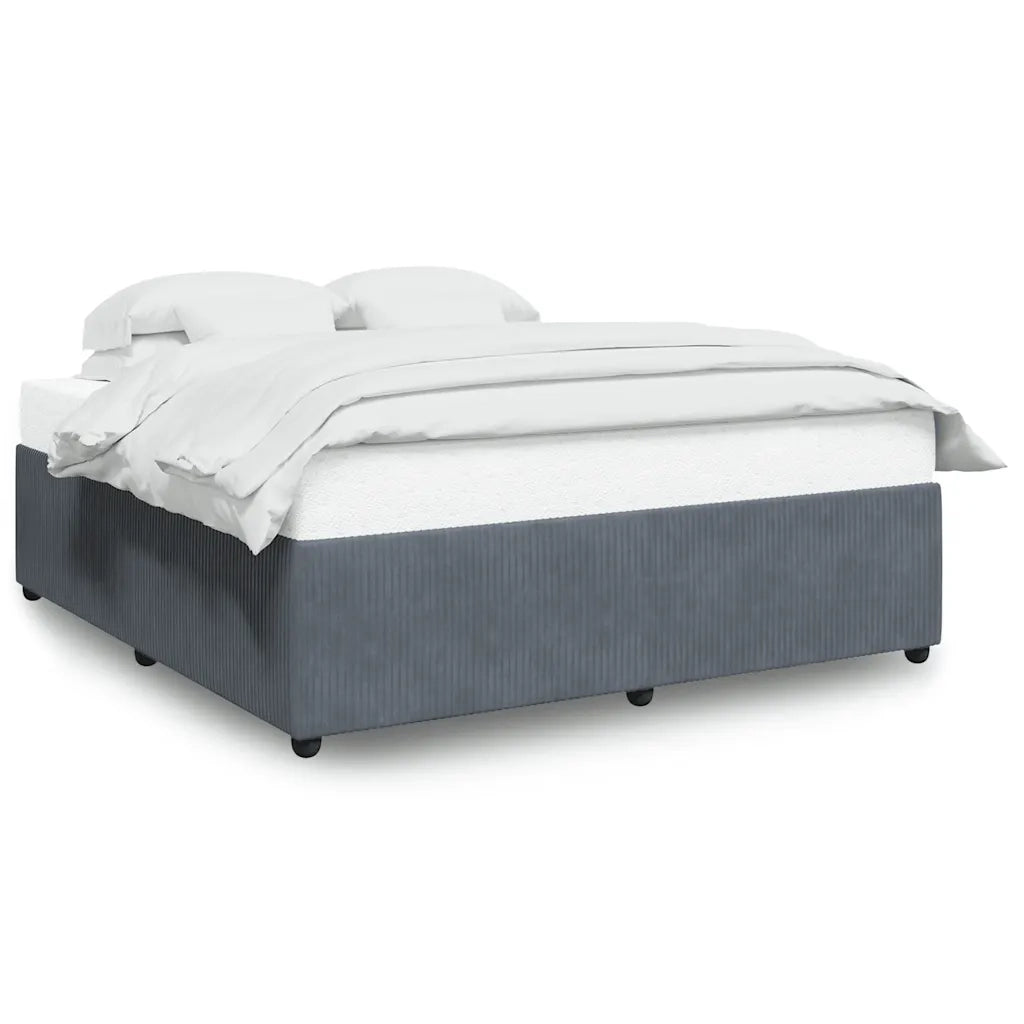 Giroletto senza Materasso Grigio Scuro 200x200 cm Velluto 3285031