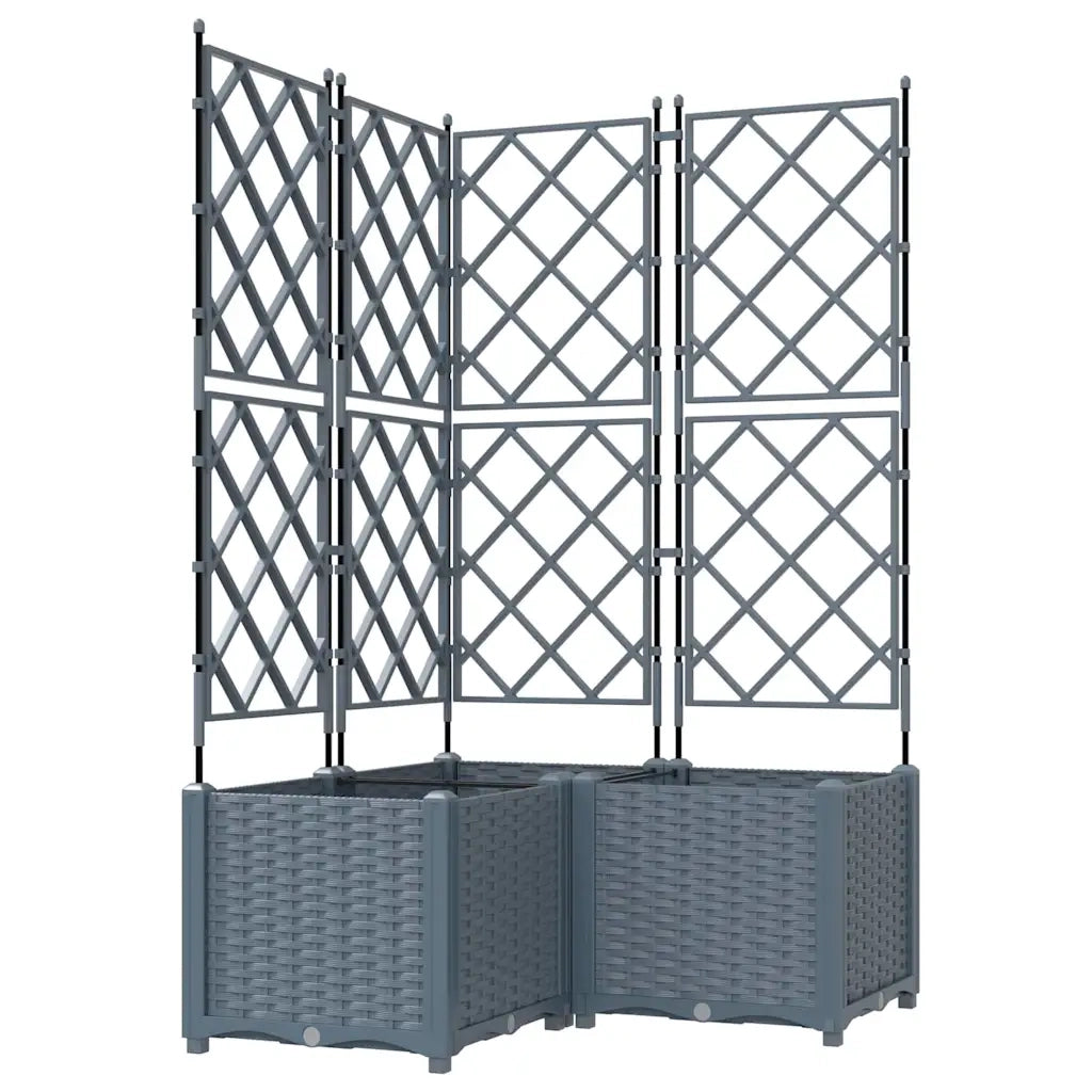 Vaso da giardino 3 pz-Set di 3 Fioriera da Esterno-Contenitore per Piante Grigio Chiaro 80 x 80 x 143 cm Acciaio