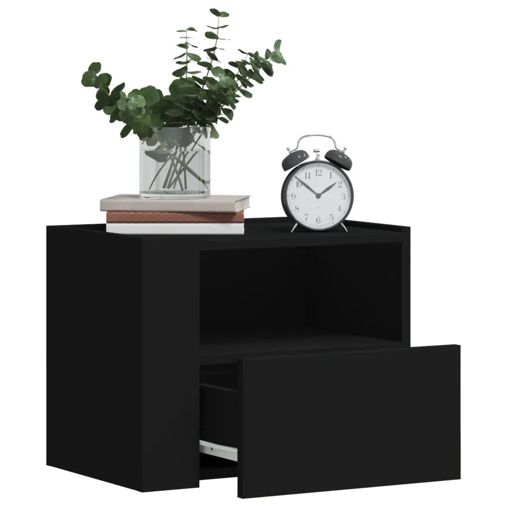 Comodini a Muro 2 pz Nero 45x30x35 cm 848314