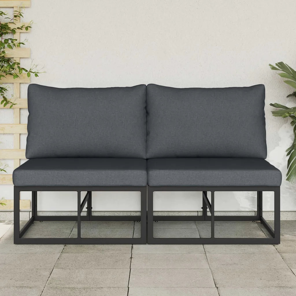 Mobili da Esterno 2 Pezzo Nero e antracite 70 x 71,5 x 71 cm 42008026