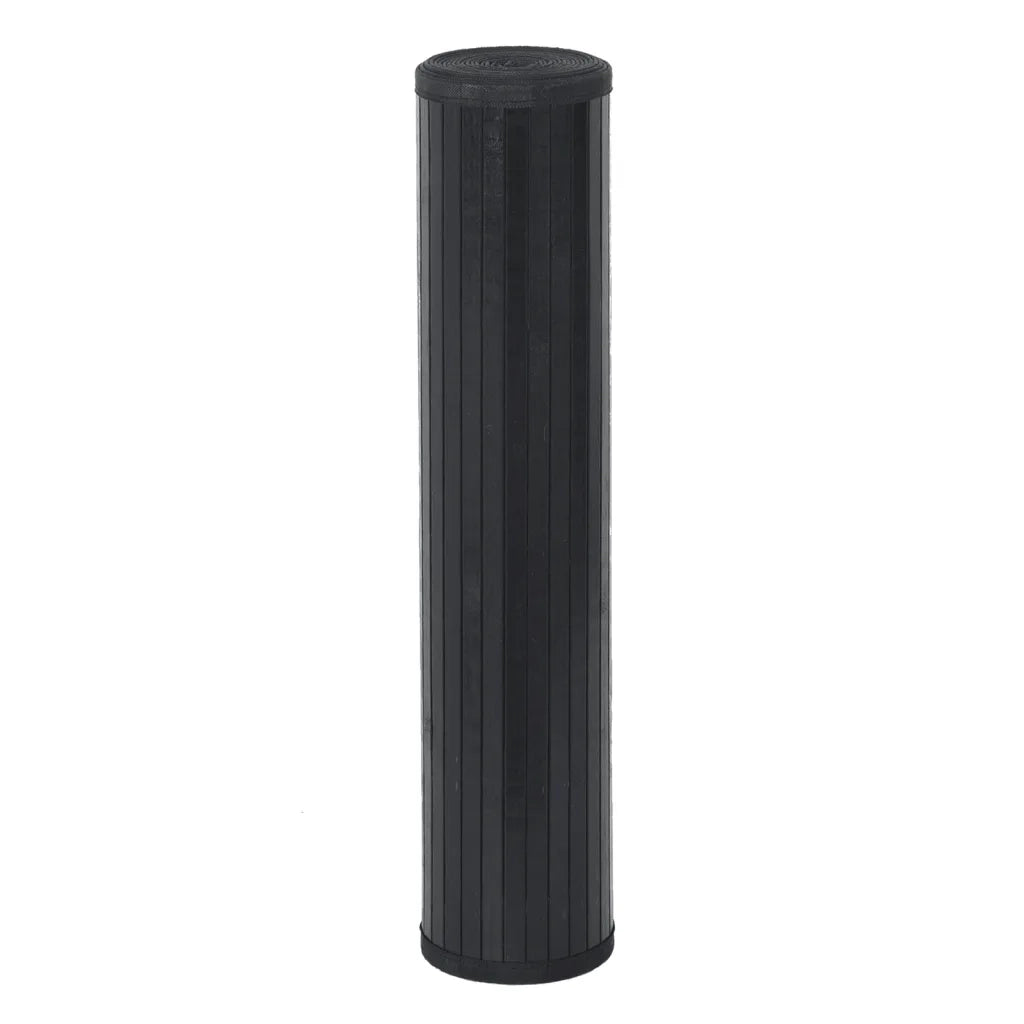 Tappeto Rettangolare Nero 100x400 cm in Bambù 376954