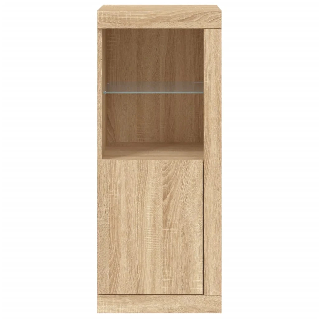 Buffet credenza cassettiera armadio mobile contenitore organizer per cucina soggiorno salotto con luci LED Sonoma 41 x 37 x 100 cm marrone 02_0029960