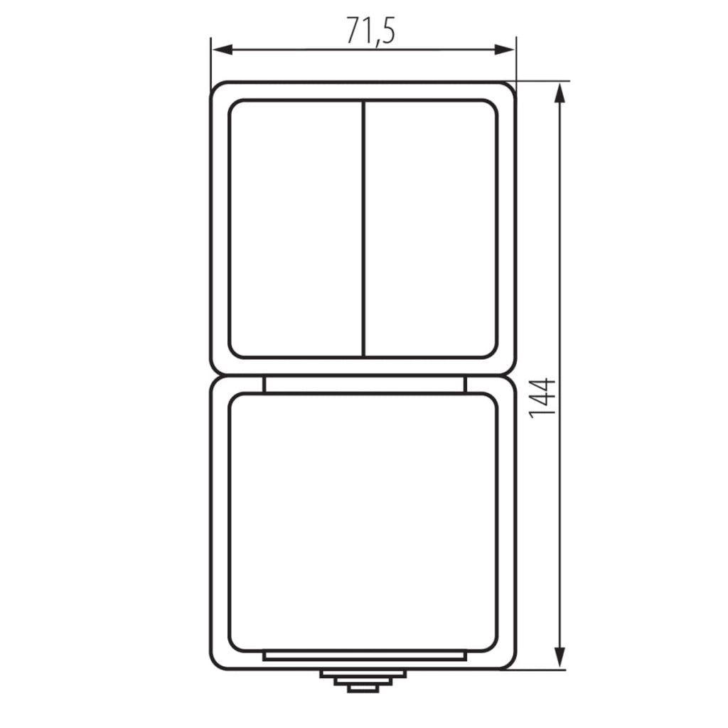 Kanlux TEKNO interruttore doppio + presa FR IP54 nera