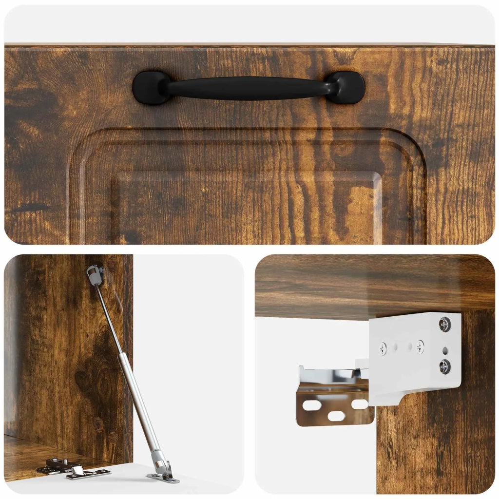 Mobile Porta TV da Muro-Credenza per TV sospesa Rovere Fumo 59,5 x 41 x 30 cm 818339