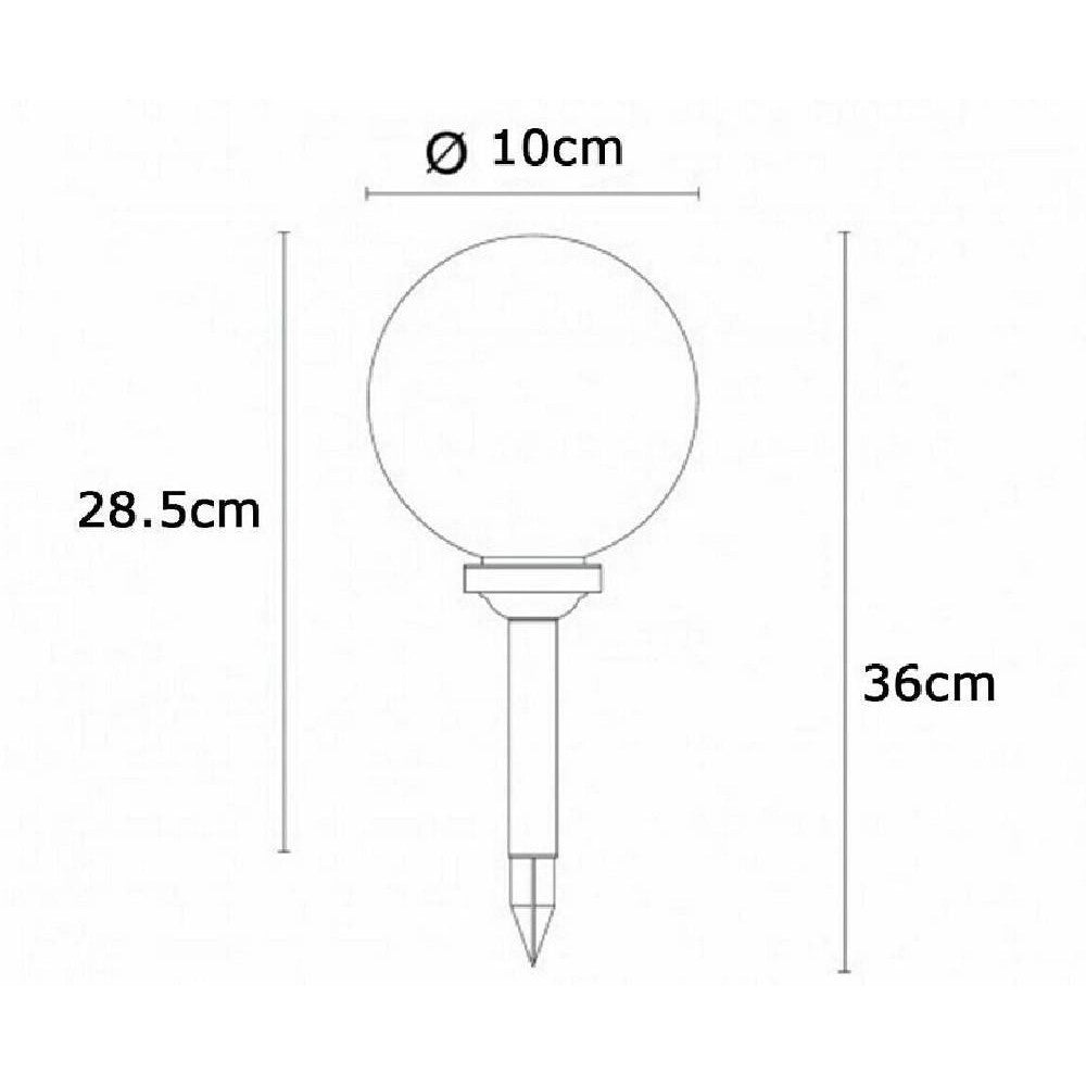 Trade Shop - 6 Lampione Solare 1 Led Giardino 10 Cm Picchetto Lampade Globo Esterni Te-b0164 -