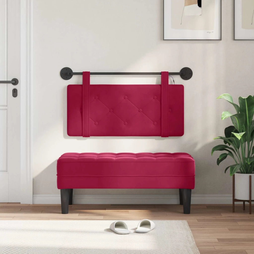 Testiera sospesa Con luce LED Rosso Vino Velluto 3424088