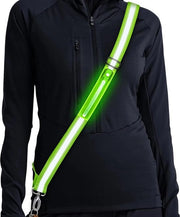 Abbigliamento da Corsa con Luce di Emergenza - Alta Visibilità - Giacca da Corsa con LED USB Ricaricabile - Impermeabile - Cinturino Riflettente 360 Gradi - per Ciclismo, Corsa e Campeggio