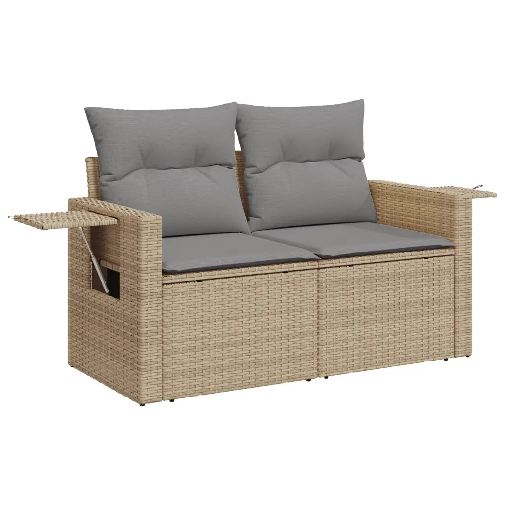 Set Divano da Giardino 4 pz con Cuscini Beige in Polyrattan 3220068