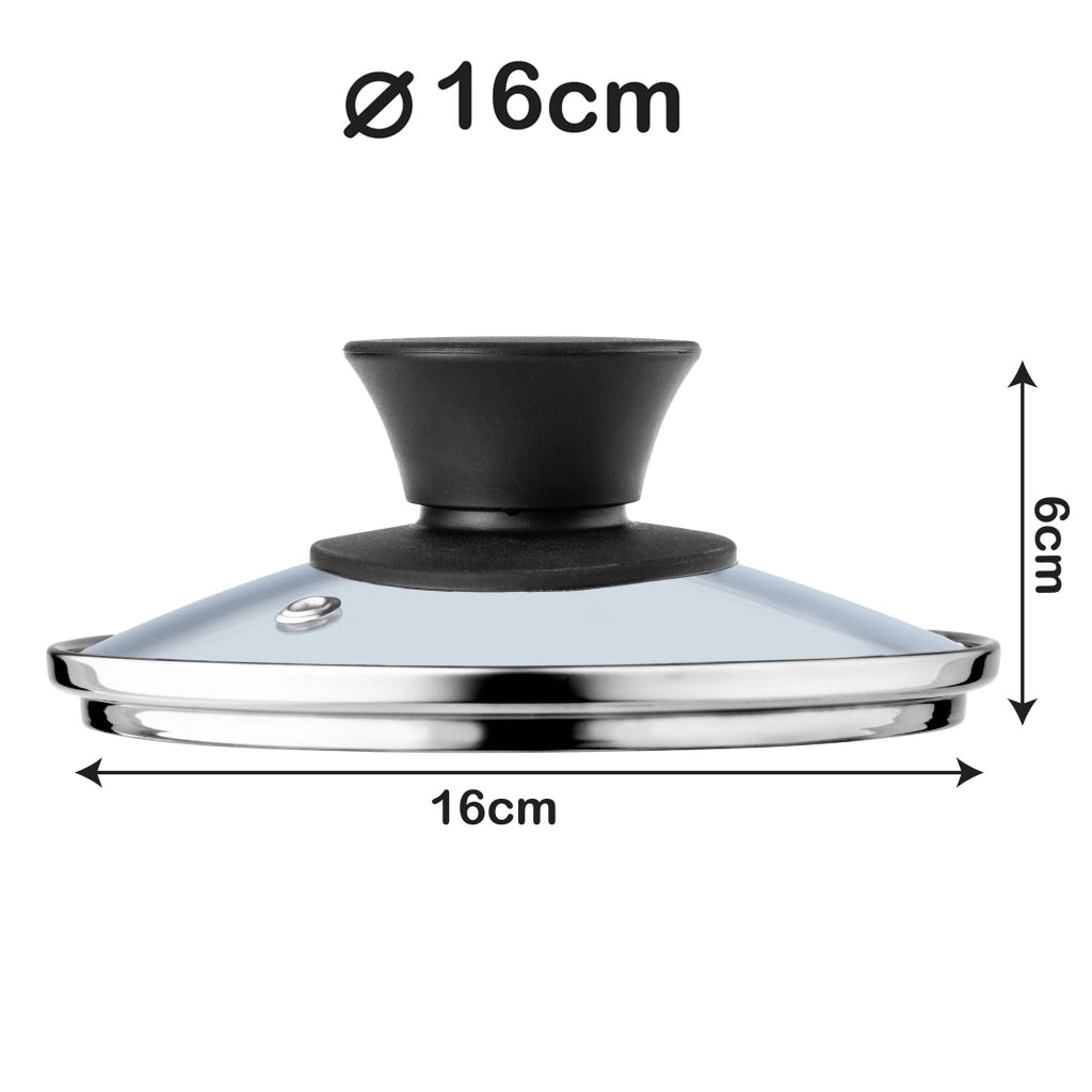 Coperchio in vetro KADAX da 16 cm, universale, resistente al calore, per pentole e padelle.