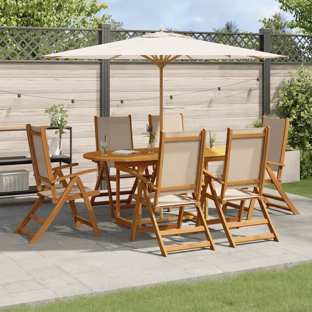 Set Pranzo da Giardino 7pz Legno Massello di Acacia e Textilene 3279323