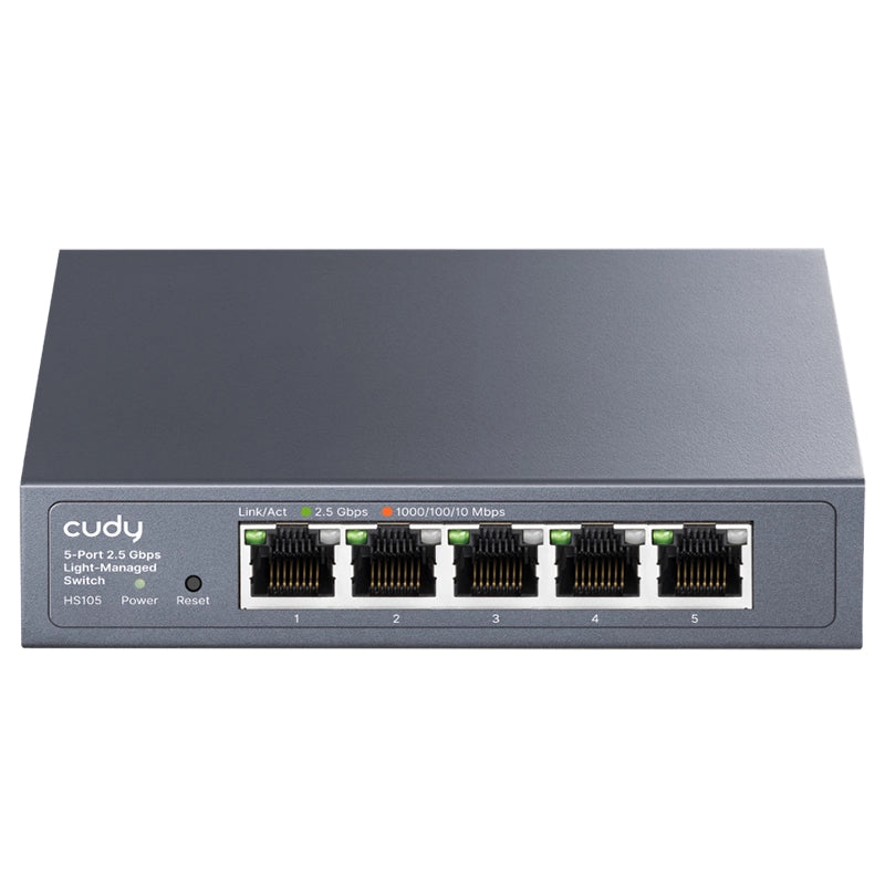 Cudy 5-port 2.5g easy-managed switch, hs105 3.0 gestito l2 2.5g ethernet (100/1000/2500) nero - CUDHS105