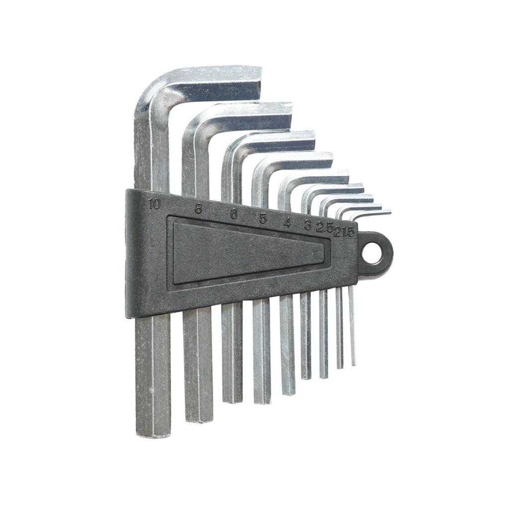 Set di 9 chiavi esagonali da 1,5 a 10 mm in acciaio forgiato e trattato termicamente