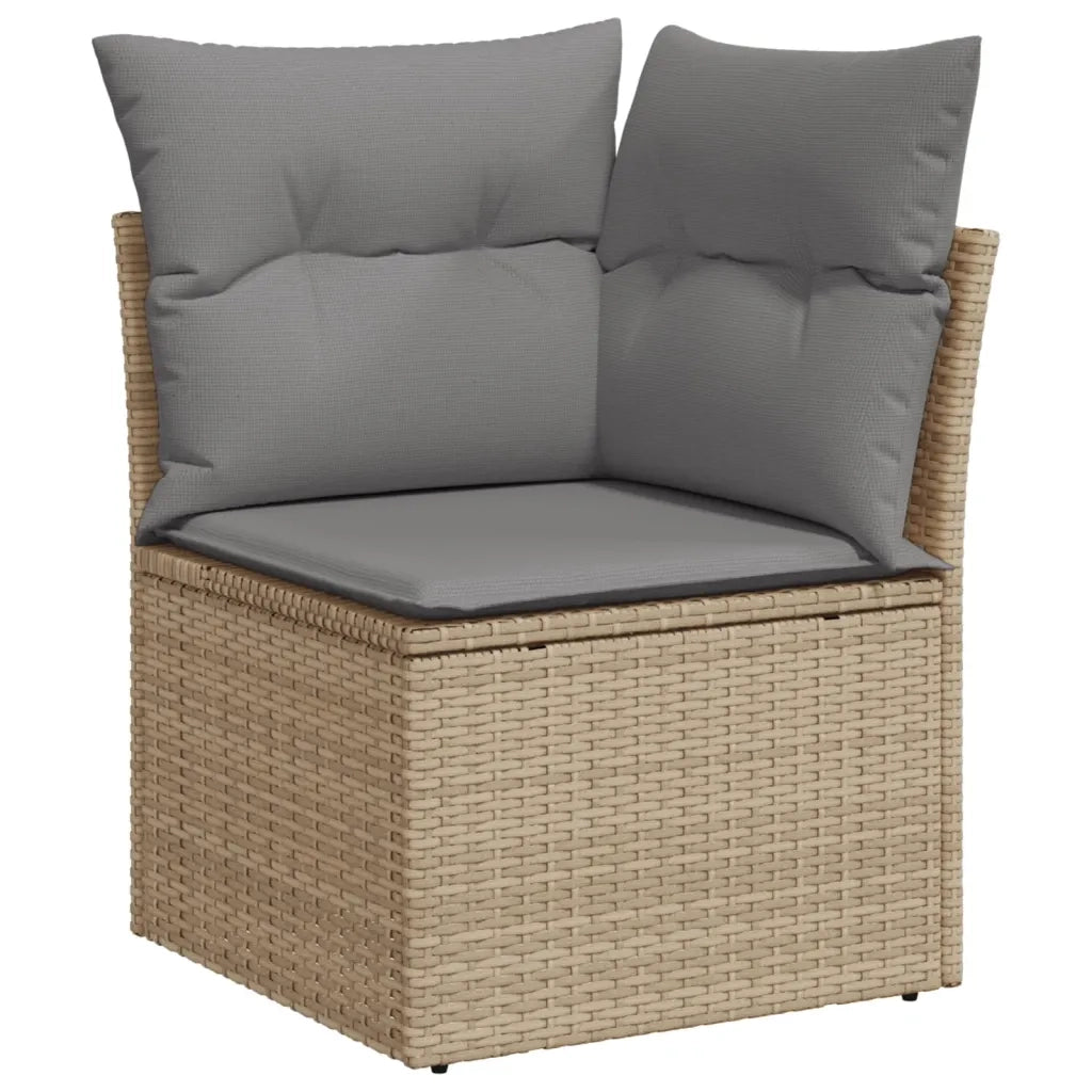 Set Divano da Giardino 7 pz con Cuscini Beige Misto Polyrattan 3255989