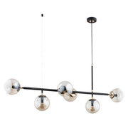Lampada a sospensione PRIMO 6 luci E14 nero/oro Alfa