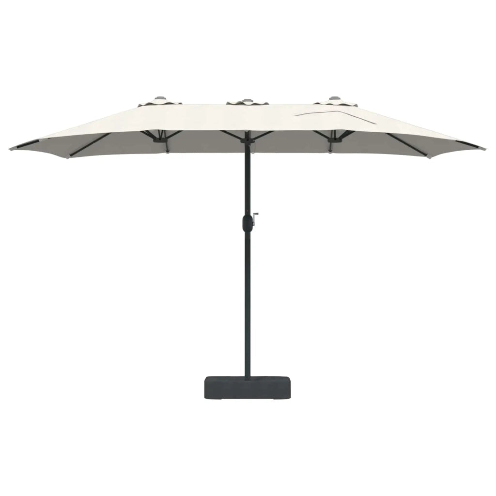 Ombrello da giardino-Ombrellone da spiaggia Sabbiato e Antracite 385 x 209 x 244 cm