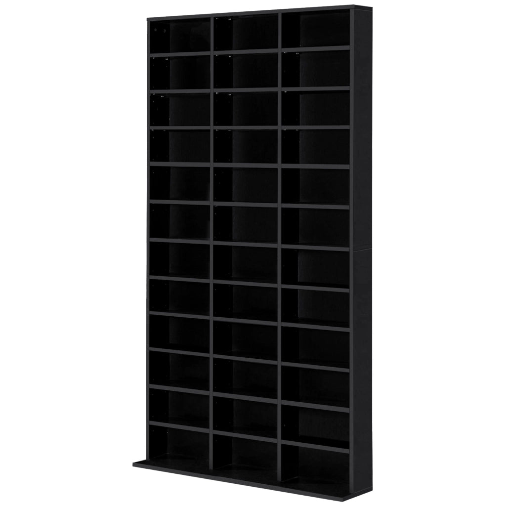 Libreria per CD e DVD ¨C zephmum ¨C 36 compartimenti, nero, 102x23.5x195 cm
