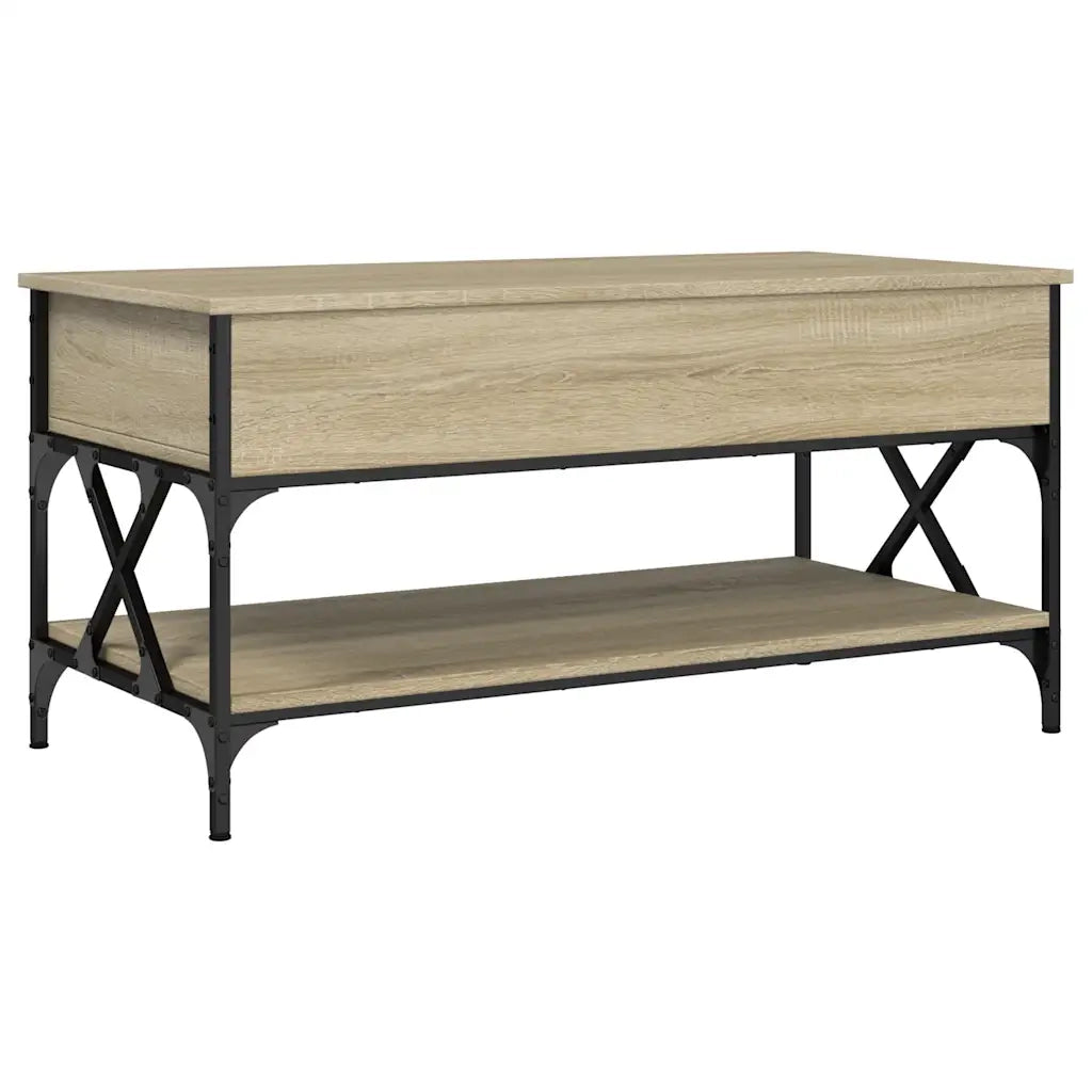 Tavolino salotto | Tavolino da caff¨¨ | Tavolino da Soggiorno Rovere Sonoma 100x50x50 cm Multistrato Metallo