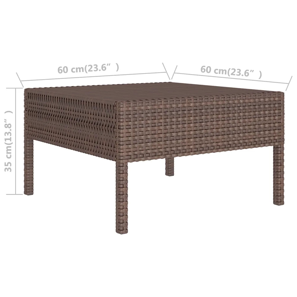 Set Divani da Giardino 6 pz con Cuscini in Polyrattan Marrone 3094371