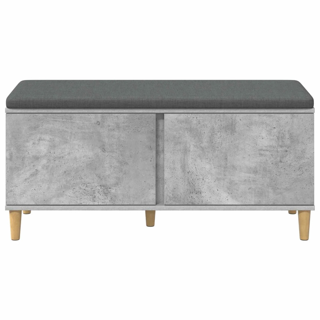 Panca per ingresso con cuscino Grigio Cemento 100 x 38 x 46 cm 891539