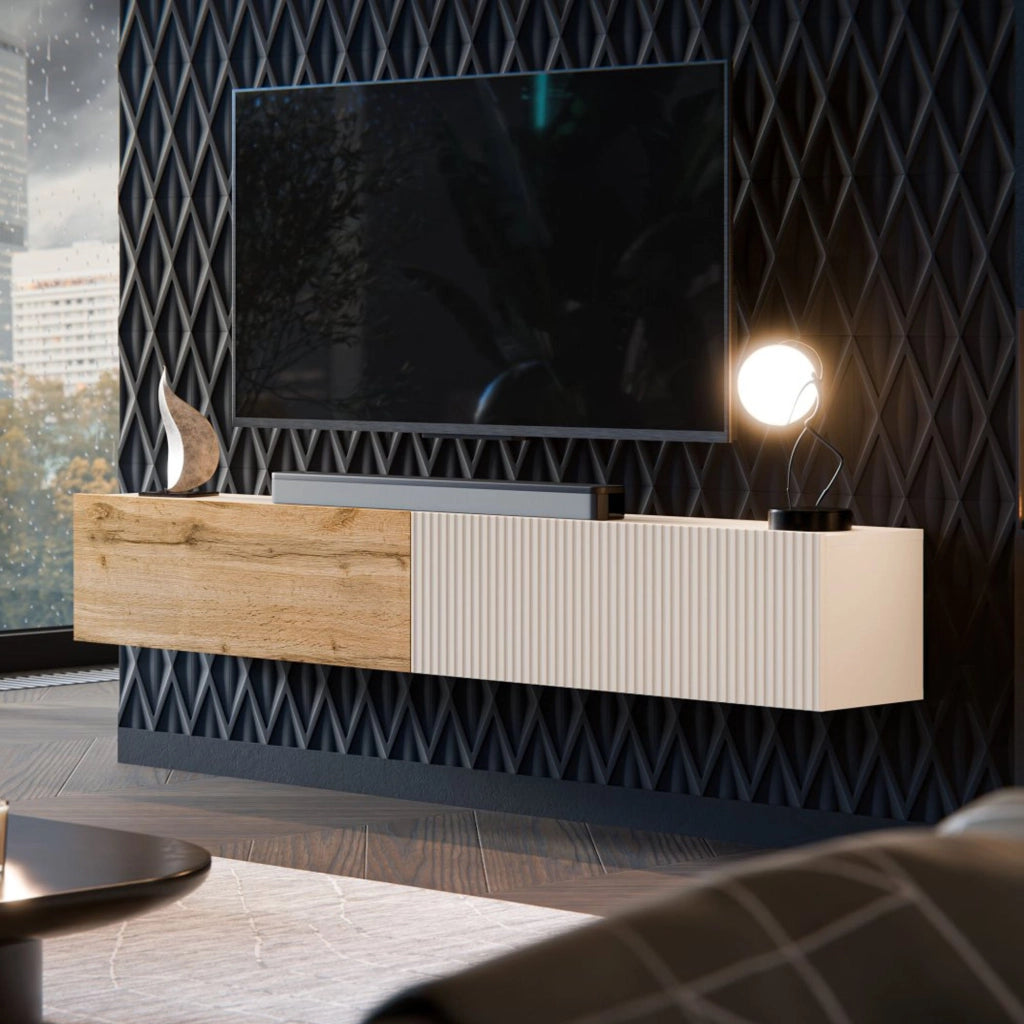 Mobile porta TV Sindia, Beige e Rovere