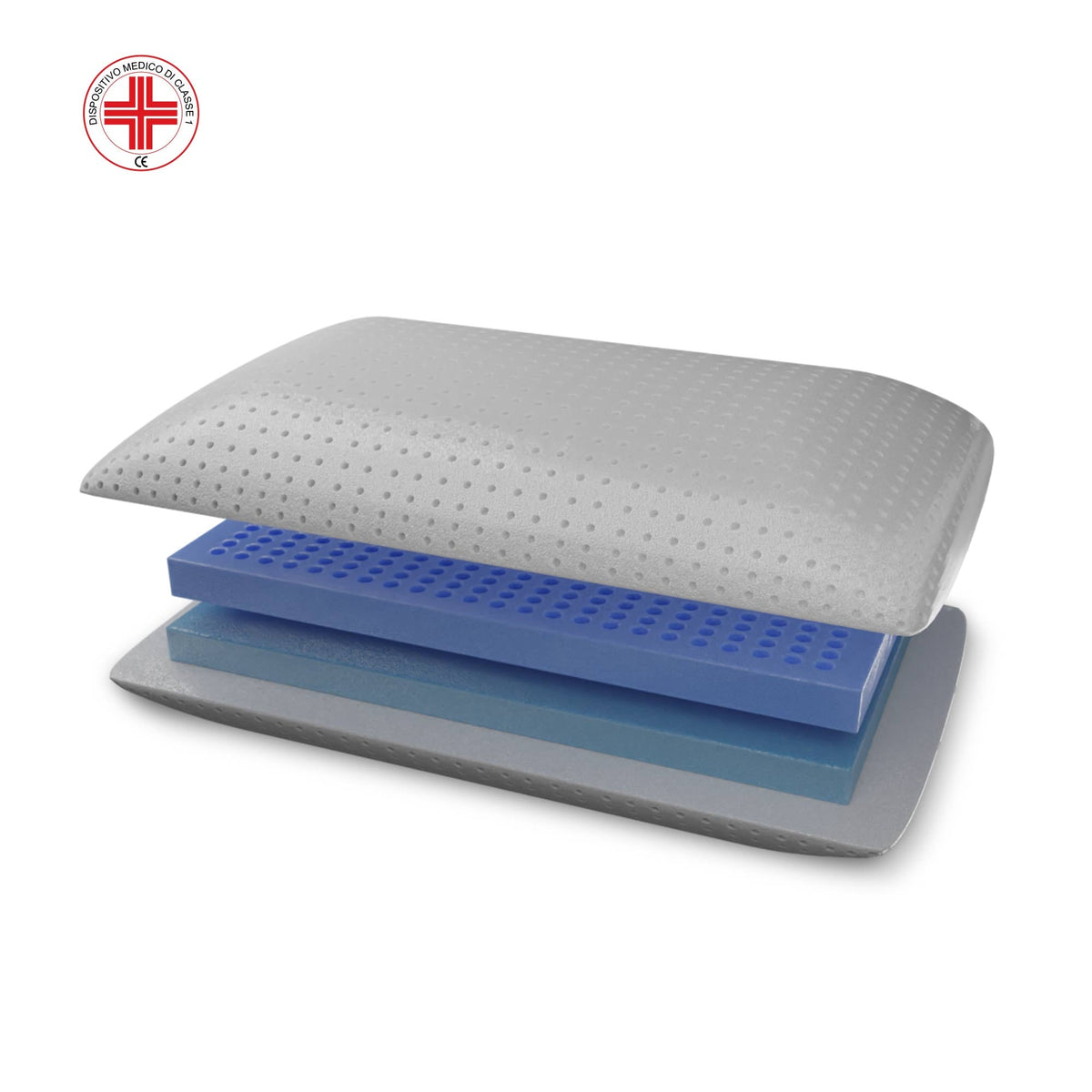 Cuscino in memory foam Anti-Reflusso - Morbido e Ergonomico - Demetra - 72x42x16cm