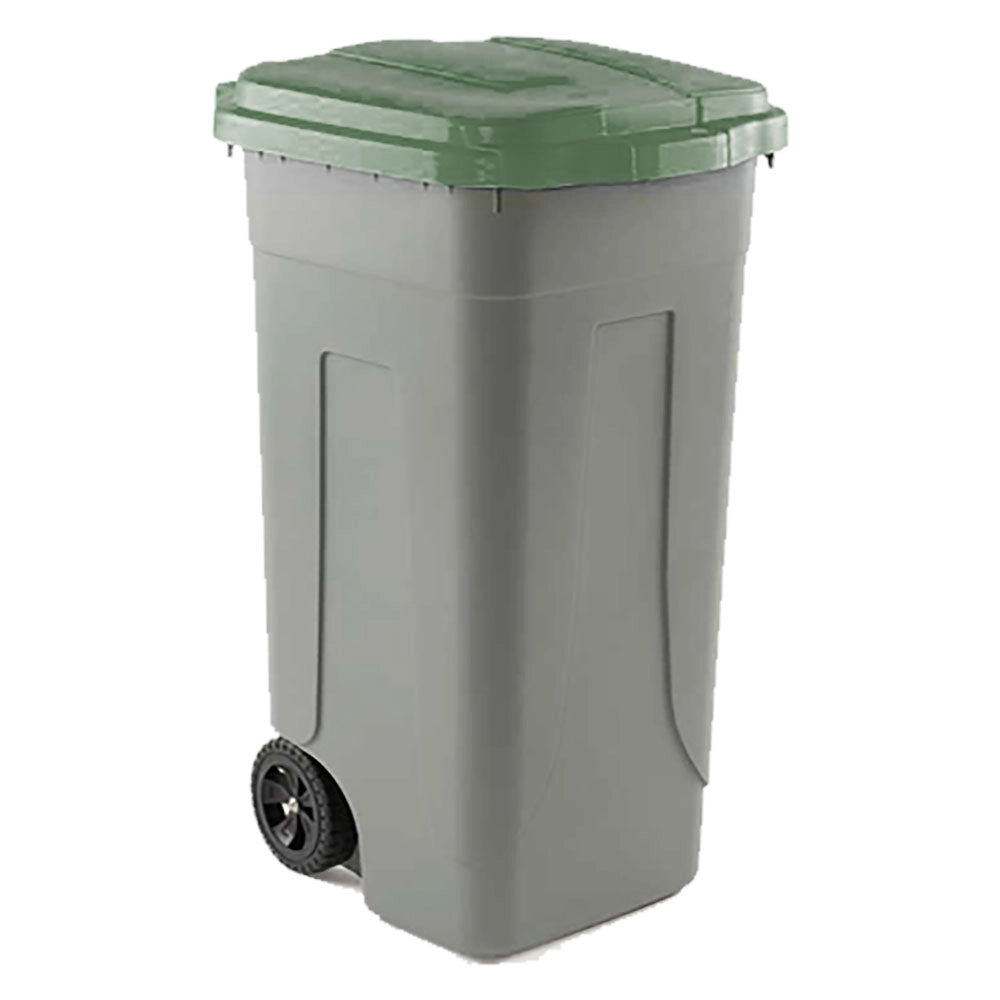 Bidone Immondizia Carrellato Mobil Plastic Ottanta Grigio Coperchio 80 Lt