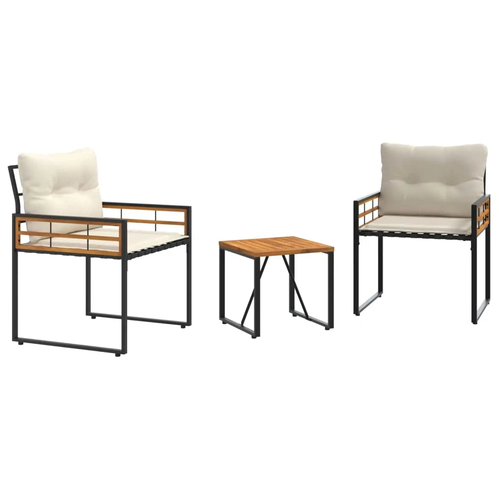 Set di Mobili da Esterno con cuscino 3 pcs Crema