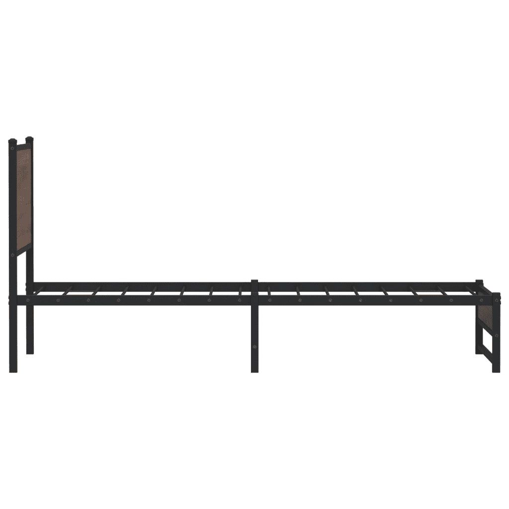 Letto singolo | Letto per adulti | Giroletto senza Materasso in Metallo Rovere Marrone 90x200 cm
