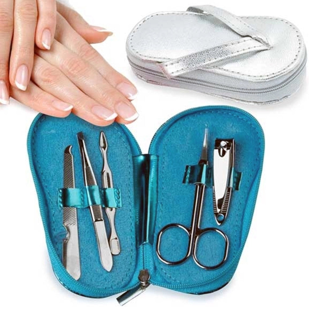Trade Shop - Set Per Manicure E Pedicure 5 Pezzi Flip Flop In Astuccio Pvc Beach Slipper -