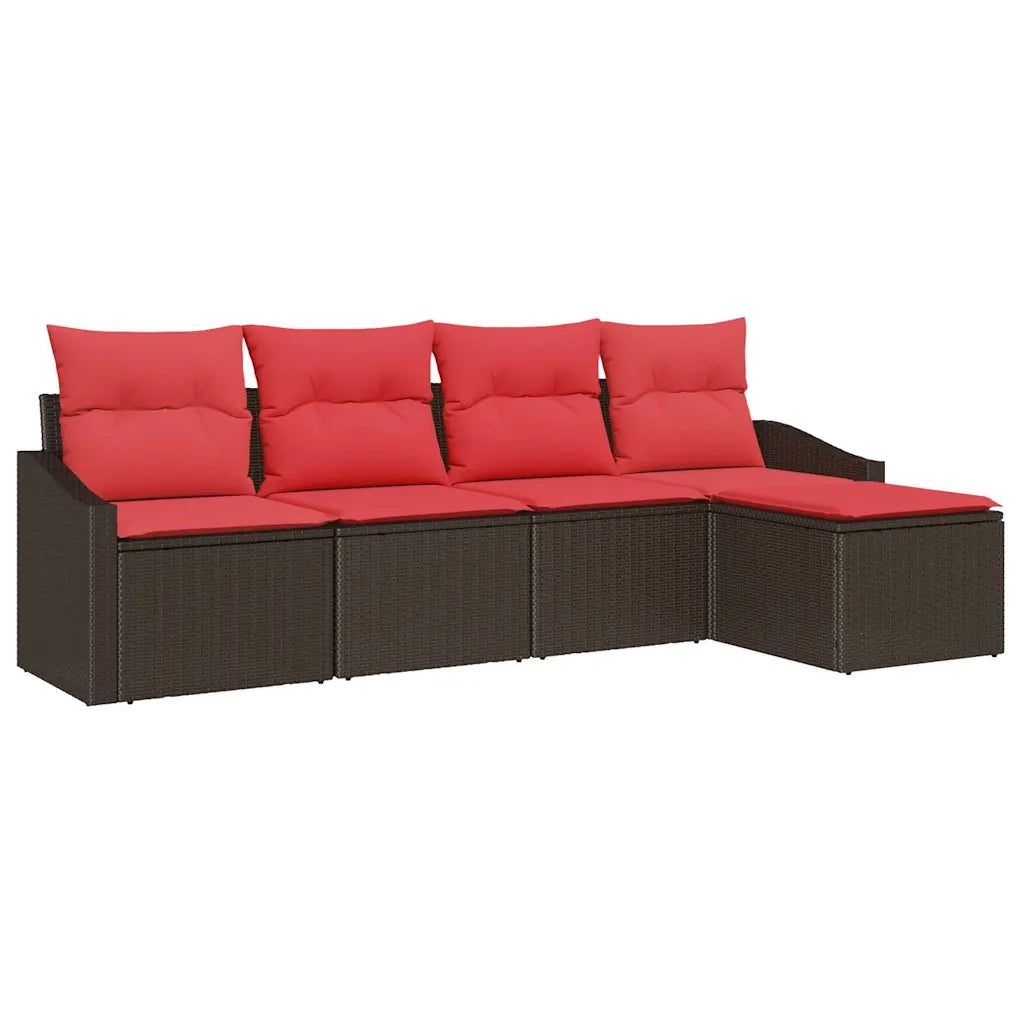 Set di divani 5 pz Marrone polyrattan 3346684