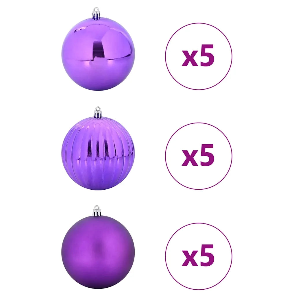 Set di palline di Natale XL 15 pcs Lillà Plastica 42018877
