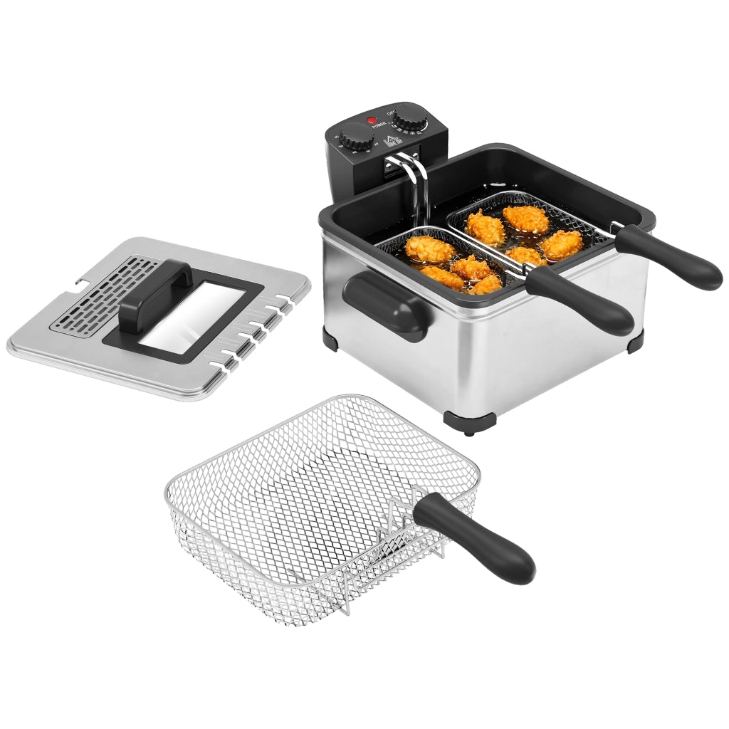 Friggitrice 5L con Controllo Temperatura e Timer ¨C Xylo ¨C 2000W Cestello Rimovibile Finestra Visione
