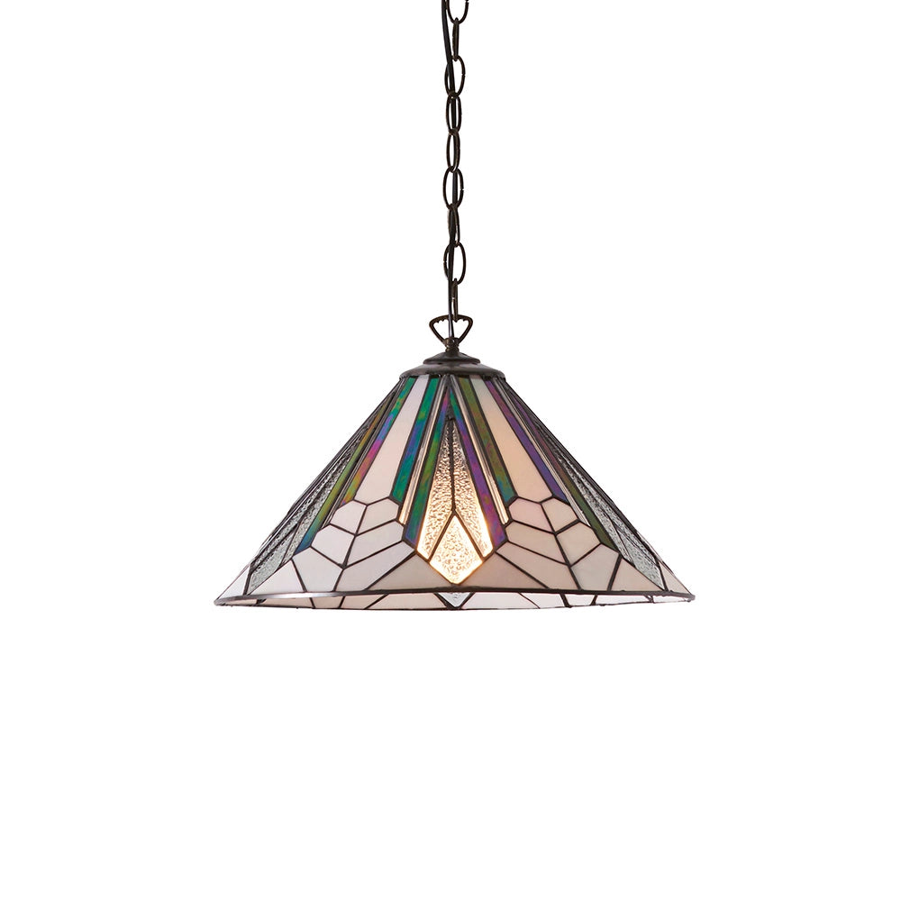 Lampada a sospensione Tiffany Astoria vetro multicolore Ø40 E27