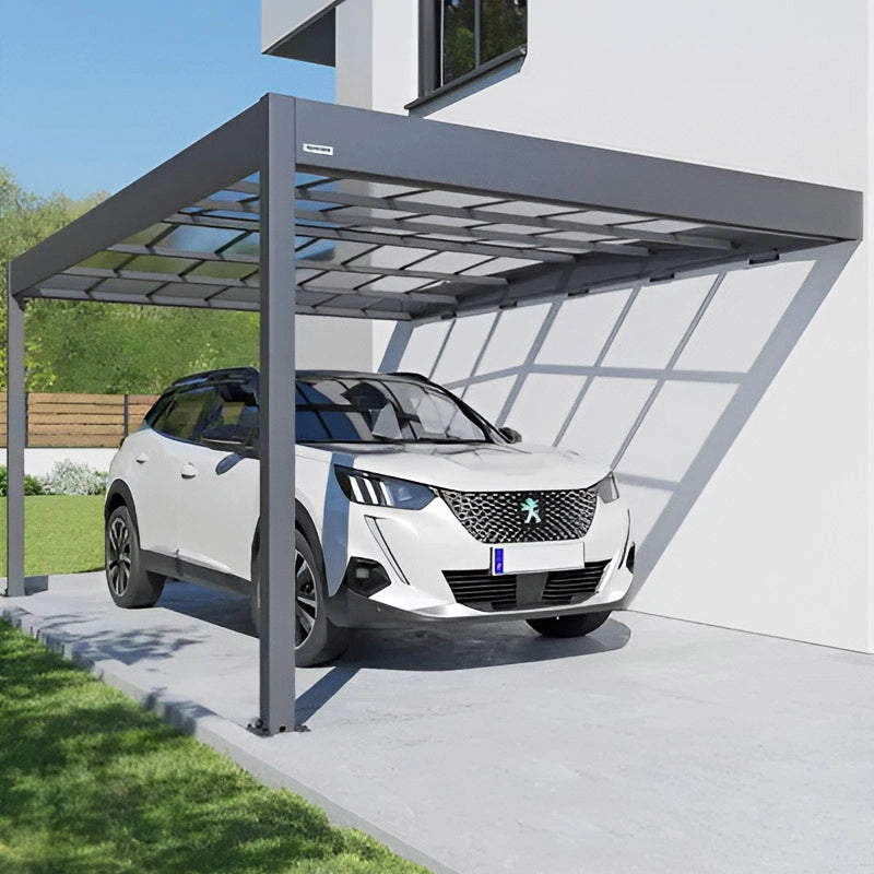 Tettoia per auto in alluminio PONENTE WALL 5 x 3,20 x h 2,34 m