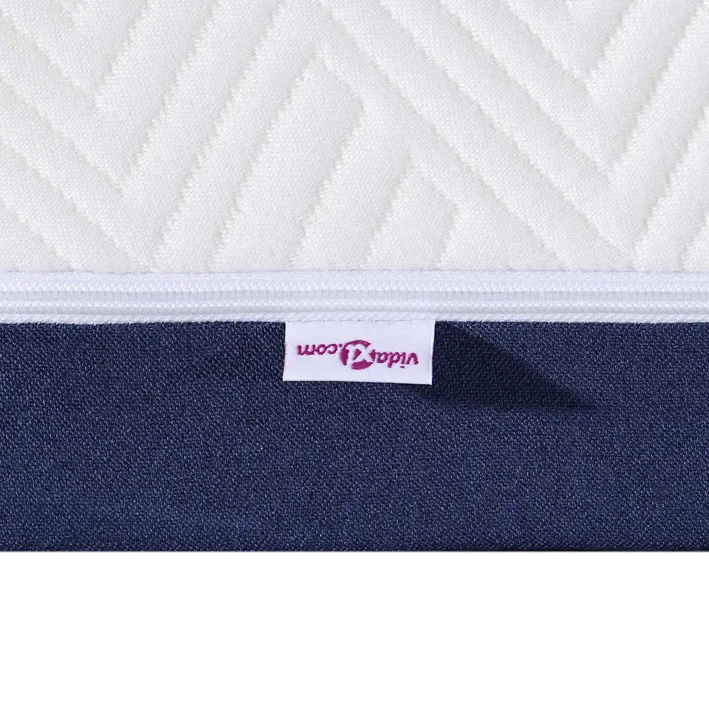 Materasso Bianco e Blu 90 x 190 cm Tessuto Jacquard 4106337