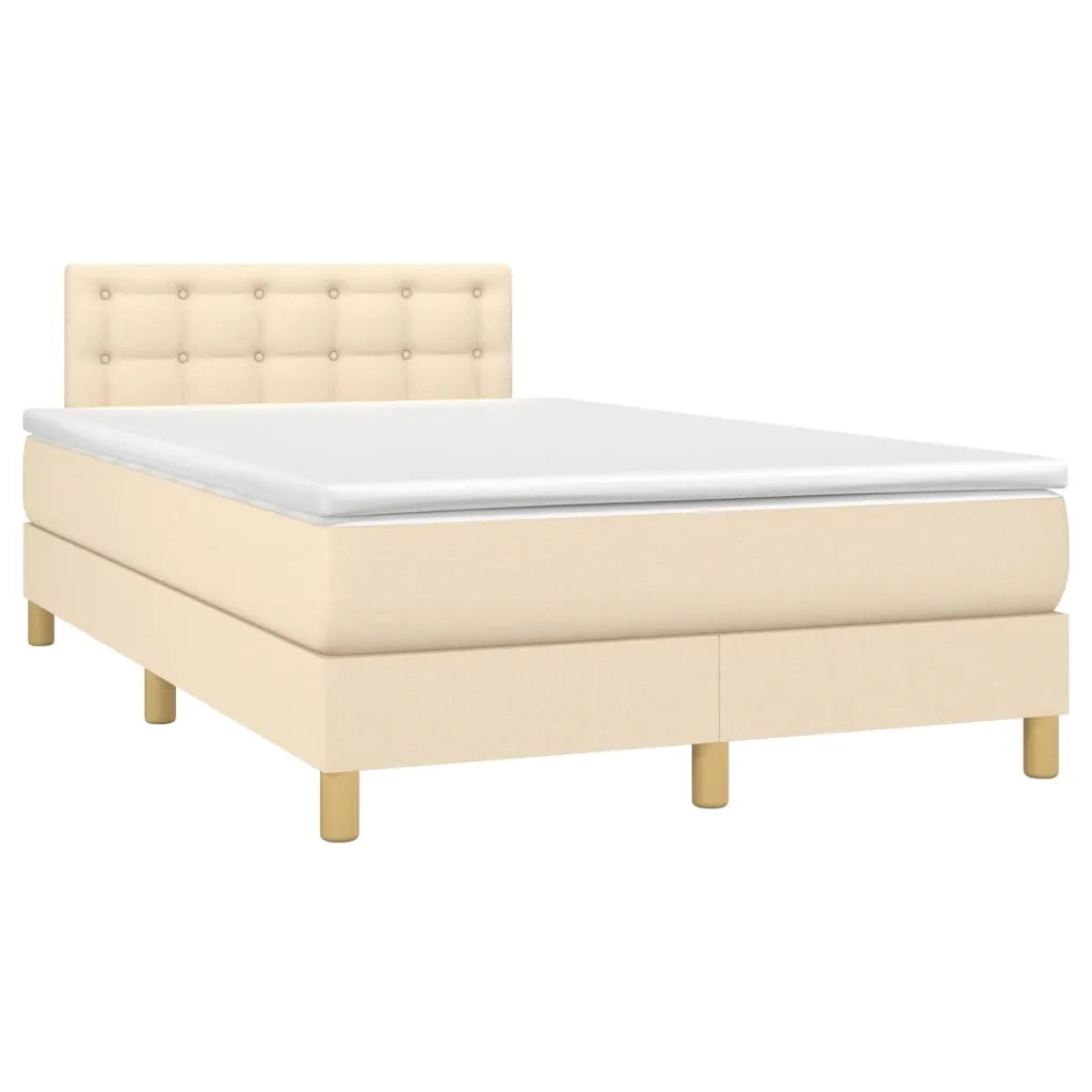 Giroletto a Molle con Materasso Crema 120x200 cm in Tessuto 3140926