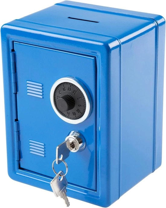Safelista 120 x 105 x 160 mm blu 1 pezzo - cassaforte sicura per uso domestico contenitore di risparmio adulti