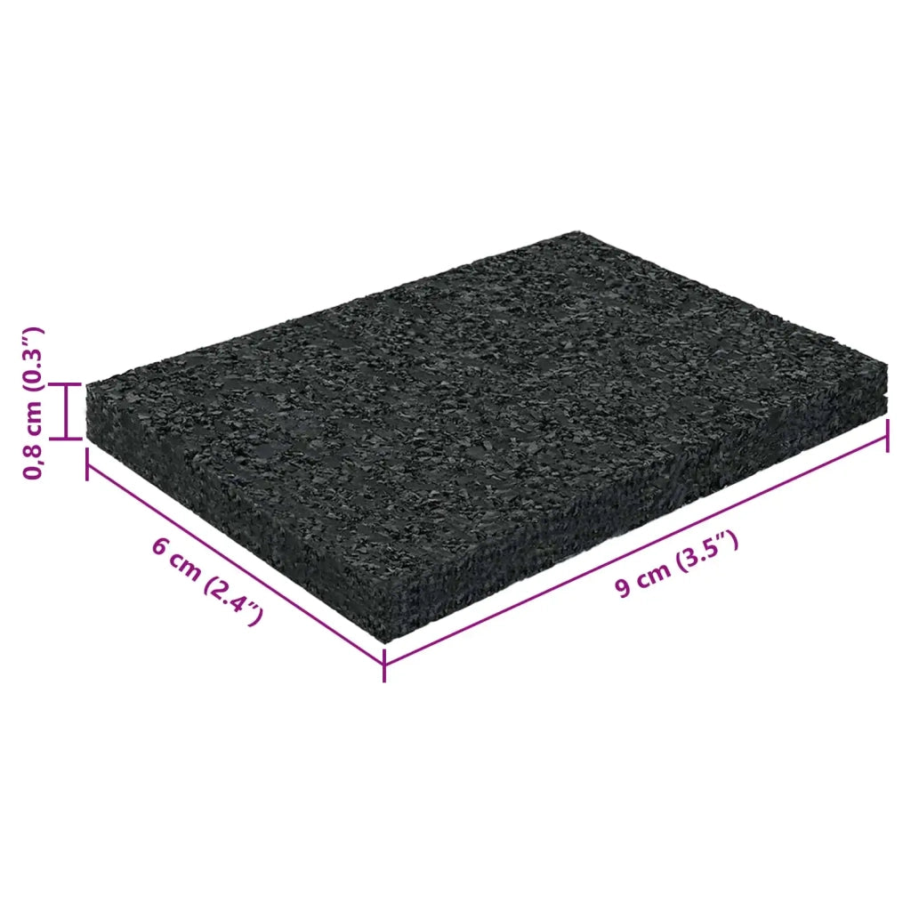Pad per patio in granuli di gomma Nero 6 x 9 x 0,8 cm Gomma 42027227