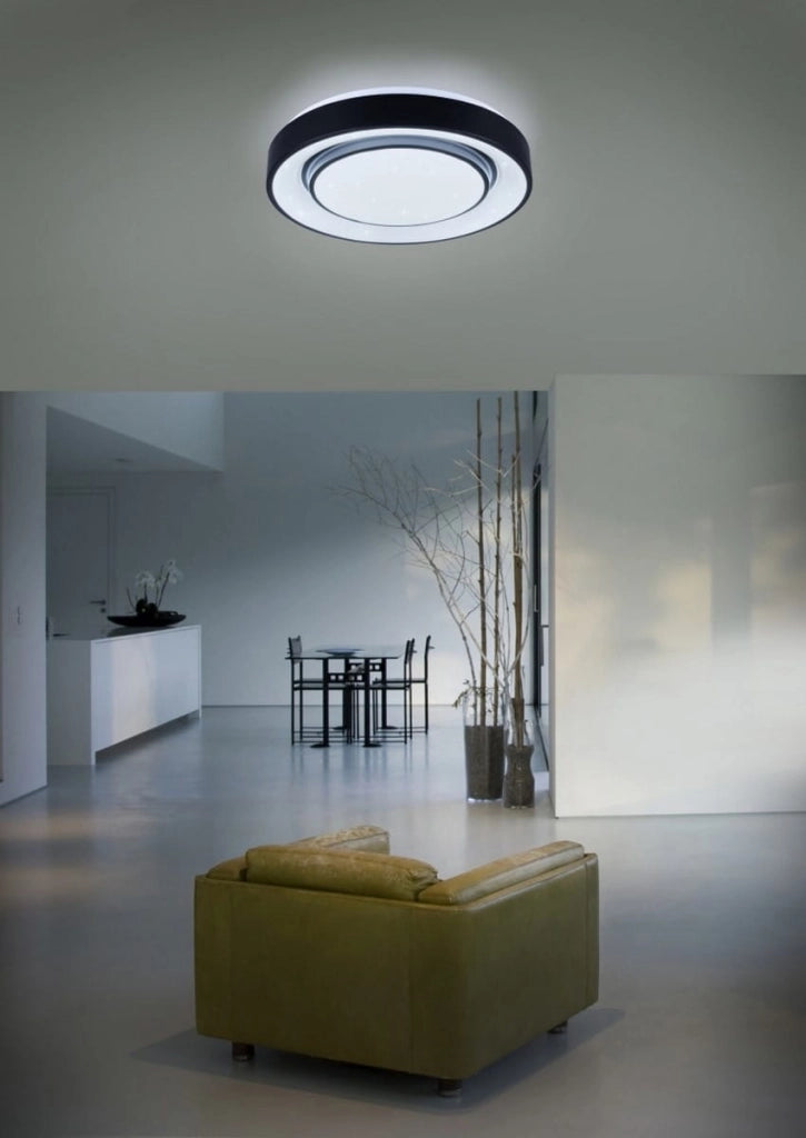 Plafoniera LED MONA rotonda nera 20W 38cm 2700-6000K