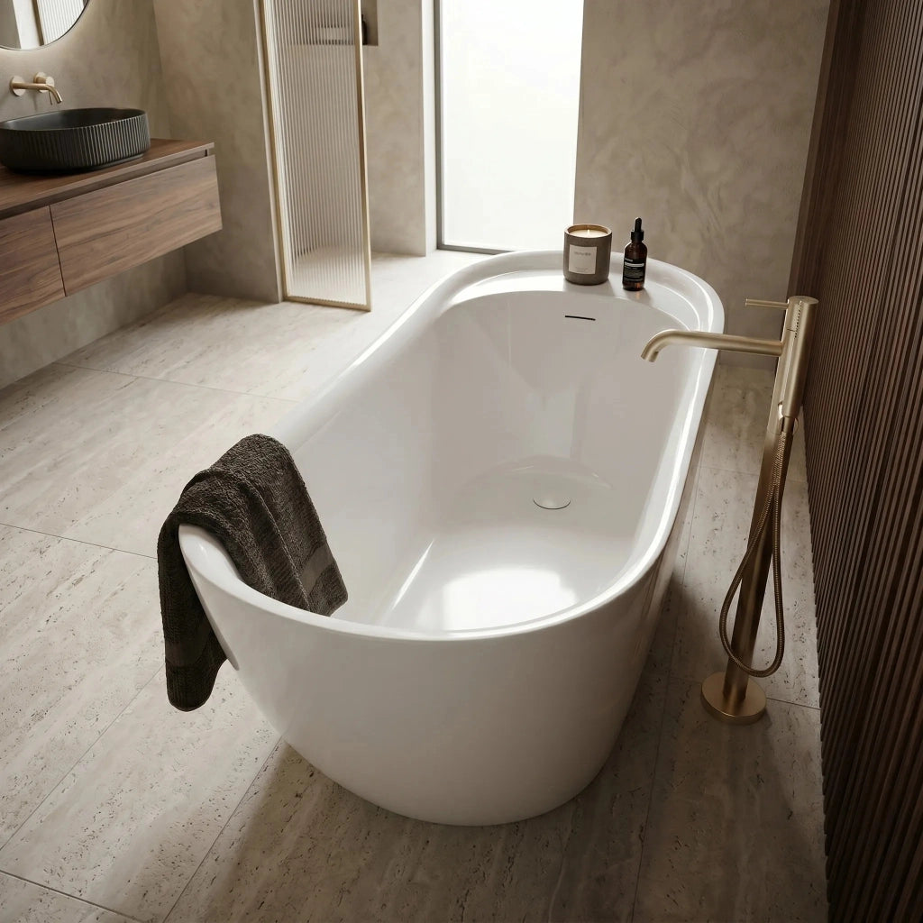 Vasca Da Bagno Freestanding Rea Orte 170 Copritappo nero