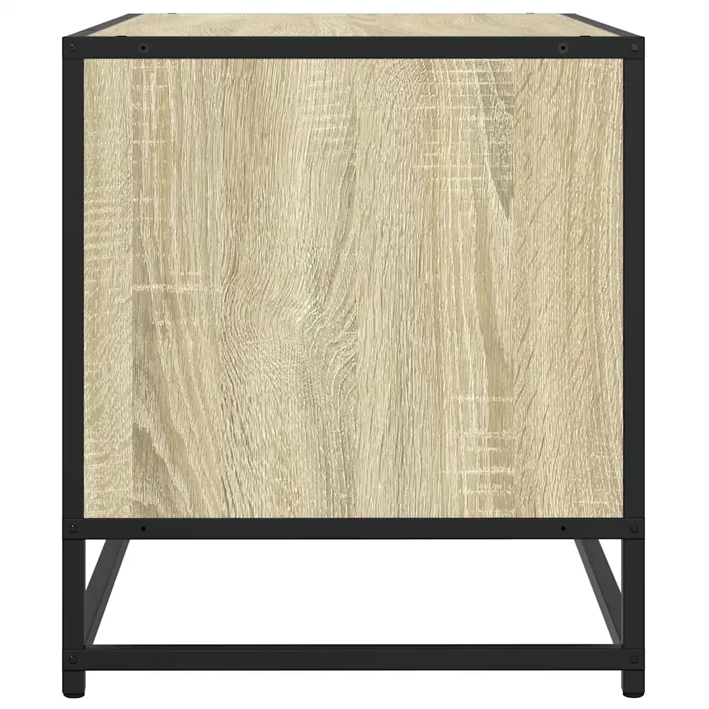Mobile porta TV in stile industriale con ampio spazio contenitivo 270 x 40 x 46 cm realizzato in legno composito di rovere Sonoma 02_0055623