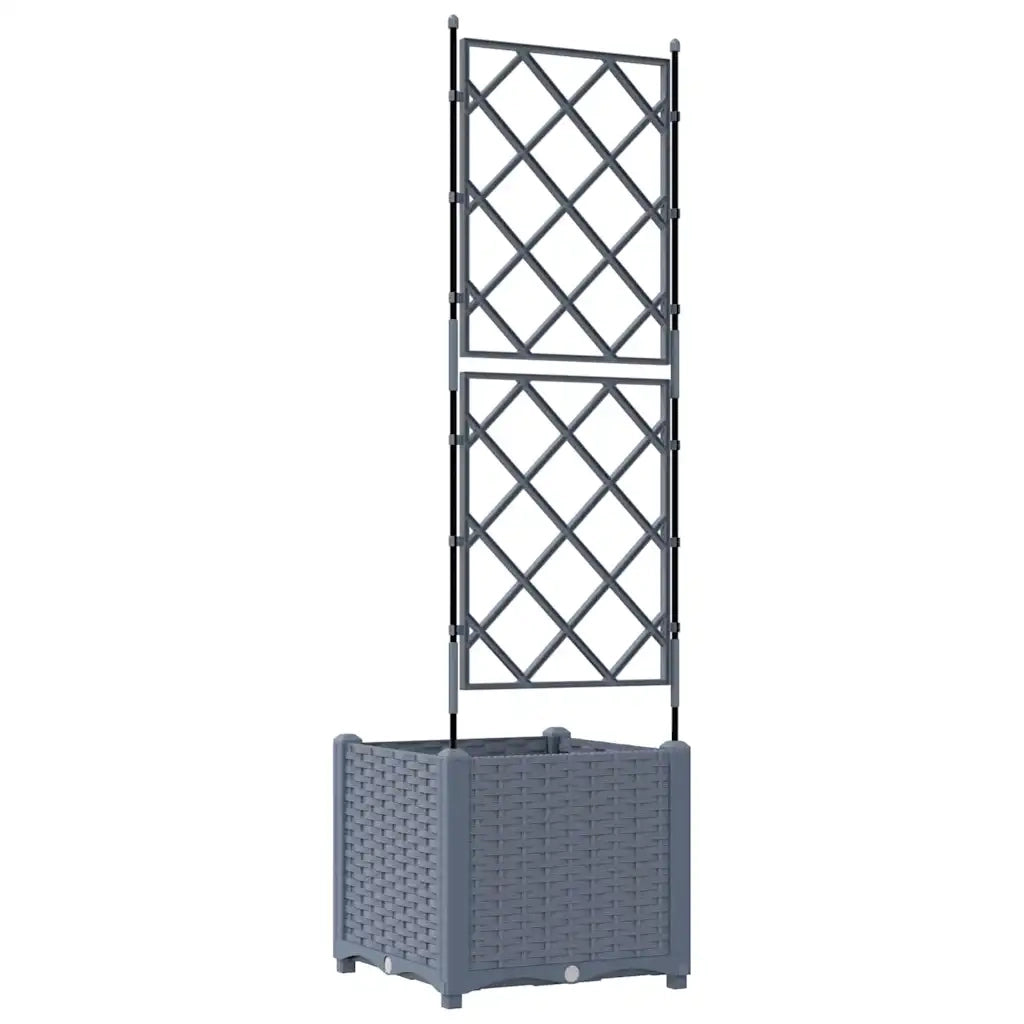 Vaso da giardino-Fioriera Esterno-Contenitore per Piante Grigio Chiaro 40 x 40 x 143 cm Acciaio