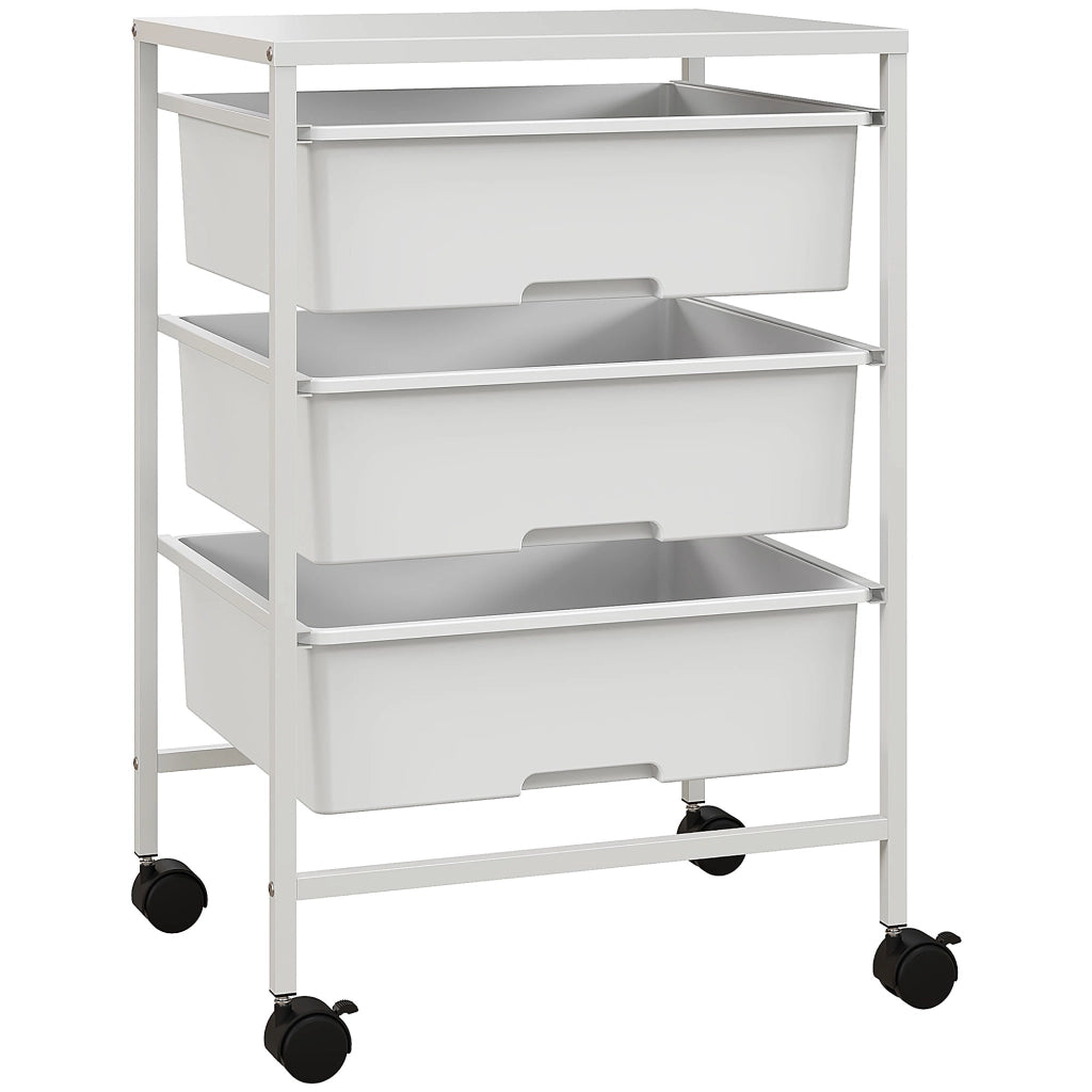 Carrello di servizio con 3 ripiani e cesti ¨C zephmum ¨C acciaio