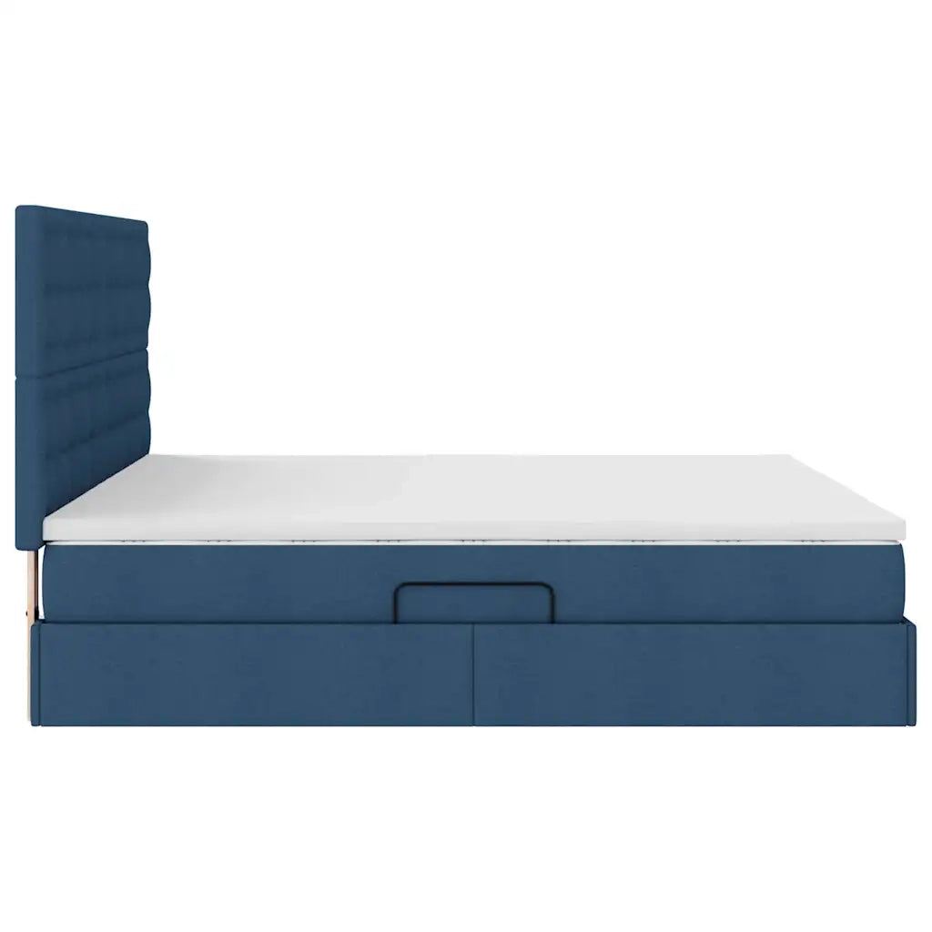 Letto con contenitore e materasso Blu 160 x 200 cm Poliestere 3371921