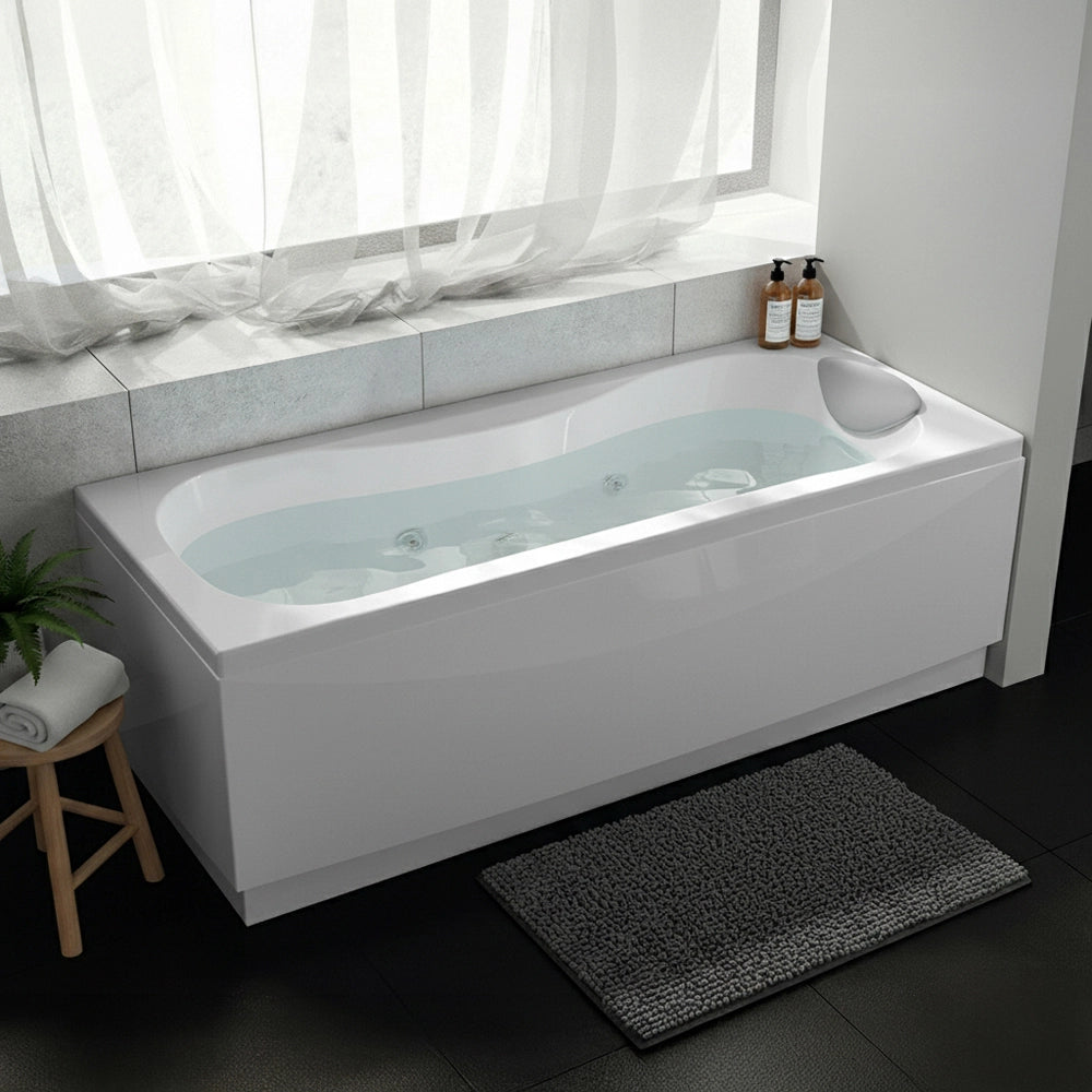 Vasca da bagno idromassaggio 160x70 a 6 JET bianco lucido con cuscino antibatterico Calypso